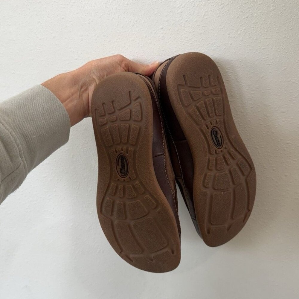 Chaco Pineland Moc Pinecone Brown Leather Loafers Shoes US Women's 7 Lace Up - Picture 4 of 5